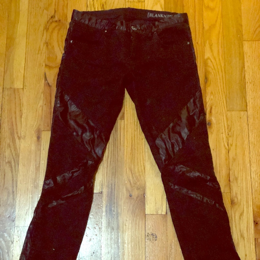 Blank NYC Leather Moro Skinny Jeans